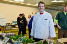 Chef and Cafeteria Manager Dave Green hosted a Farmers Market on Earth Day. Photo by Matt Carlin
